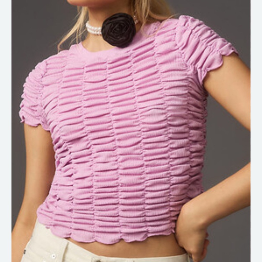 Anthropology, Ruched Baby Tee.  NWT size large